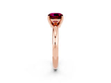 Rose gold Cushion Cut Garnet Solitaire Engagement Ring with Round Band and Four-Prong Setting_2
