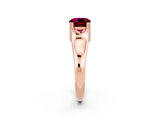 Rose gold Cushion Cut Garnet Solitaire Ring with Wide Band and Prong Setting_2