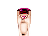 Rose gold Cushion Cut Garnet Solitaire Ring with Wide Band and Prong Setting_5