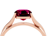 Rose gold Cushion Cut Garnet Solitaire Twist Band Prong Setting Ring_64