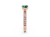 Rose gold Cushion Cut Green Sapphire Milgrain Pavé Engagement Ring with Four-Prong Setting_14