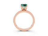 Rose gold Cushion Cut Green Sapphire Milgrain Pavé Engagement Ring with Four-Prong Setting_15