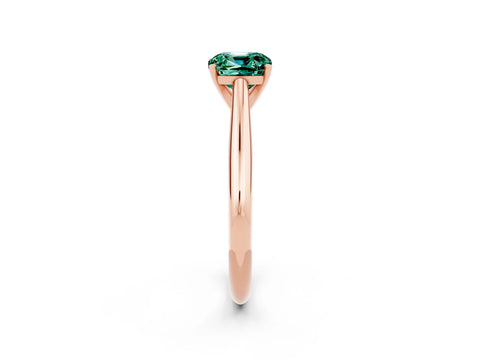 Rose gold Cushion Cut Green Sapphire Solitaire Engagement Ring with Cathedral Setting and Four-Prong Mount_14