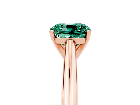 Rose gold Cushion Cut Green Sapphire Solitaire Engagement Ring with Cathedral Setting and Four-Prong Mount_17