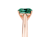 Rose gold Cushion Cut Green Sapphire Solitaire Engagement Ring with Cathedral Setting and Four-Prong Mount_29