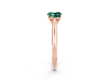 Rose gold Cushion Cut Green Sapphire Solitaire Engagement Ring with Cathedral Setting and Four-Prong Mount_32