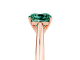 Rose gold Cushion Cut Green Sapphire Solitaire Engagement Ring with Cathedral Setting and Four-Prong Mount_35