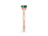Rose gold Cushion Cut Green Sapphire Solitaire Engagement Ring with Cathedral Setting and Four-Prong Mount_68