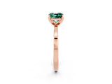 Rose gold Cushion Cut Green Sapphire Solitaire Engagement Ring with Classic Band and Four-Prong Setting_14
