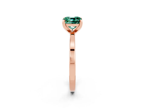 Rose gold Cushion Cut Green Sapphire Solitaire Engagement Ring with Classic Band and Four-Prong Setting_14