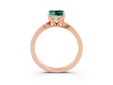 Rose gold Cushion Cut Green Sapphire Solitaire Engagement Ring with Classic Band and Four-Prong Setting_15