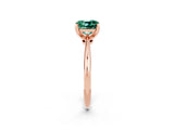 Rose gold Cushion Cut Green Sapphire Solitaire Engagement Ring with Classic Band and Four-Prong Setting_26