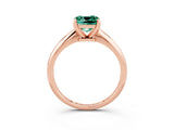 Rose gold Cushion Cut Green Sapphire Solitaire Engagement Ring with Classic Band and Four-Prong Setting_27