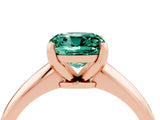 Rose gold Cushion Cut Green Sapphire Solitaire Engagement Ring with Classic Band and Four-Prong Setting_28