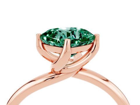 Rose gold Cushion Cut Green Sapphire Solitaire Engagement Ring with Four-Prong Setting and Classic Band_28