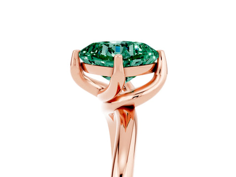 Rose gold Cushion Cut Green Sapphire Solitaire Engagement Ring with Four-Prong Setting and Classic Band_29
