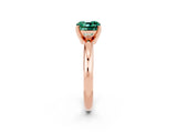 Rose gold Cushion Cut Green Sapphire Solitaire Engagement Ring with Round Band and Four-Prong Setting_2