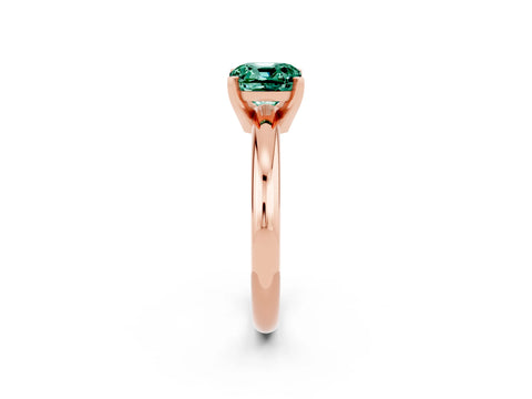 Rose gold Cushion Cut Green Sapphire Solitaire Engagement Ring with Round Band and Four-Prong Setting_2
