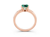 Rose gold Cushion Cut Green Sapphire Solitaire Engagement Ring with Round Band and Four-Prong Setting_3