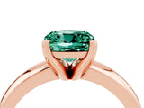 Rose gold Cushion Cut Green Sapphire Solitaire Engagement Ring with Round Band and Four-Prong Setting_4
