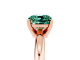 Rose gold Cushion Cut Green Sapphire Solitaire Engagement Ring with Round Band and Four-Prong Setting_5