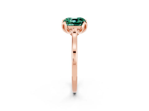 Rose gold Cushion Cut Green Sapphire Solitaire Ring with Flower Prong Setting and Classic Band_14