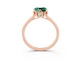 Rose gold Cushion Cut Green Sapphire Solitaire Ring with Flower Prong Setting and Classic Band_15