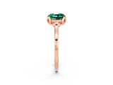 Rose gold Cushion Cut Green Sapphire Solitaire Ring with Flower Prong Setting and Classic Band_38
