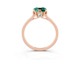 Rose gold Cushion Cut Green Sapphire Solitaire Ring with Flower Prong Setting and Classic Band_39