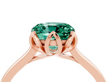 Rose gold Cushion Cut Green Sapphire Solitaire Ring with Flower Prong Setting and Classic Band_40
