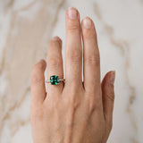 Rose gold Cushion Cut Green Sapphire Solitaire Ring with Round  Pavé Band and Four-Prong Setting_42