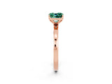 Rose gold Cushion Cut Green Sapphire Solitaire Ring with Thin Band and Prong Setting_14