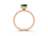 Rose gold Cushion Cut Green Sapphire Solitaire Ring with Thin Band and Prong Setting_15