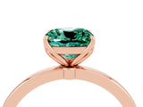 Rose gold Cushion Cut Green Sapphire Solitaire Ring with Thin Band and Prong Setting_16