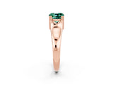 Rose gold Cushion Cut Green Sapphire Solitaire Ring with Wide Band and Prong Setting_2