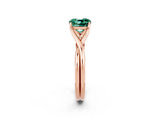 Rose gold Cushion Cut Green Sapphire Solitaire Twist Band Prong Setting Ring_111