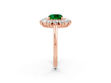Rose gold Cushion Cut Halo Cluster Diamond Ring with Pave Band and Four-Prong Setting_14