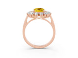 Rose gold Cushion Cut Halo Cluster Diamond Ring with Pave Band and Four-Prong Setting_15