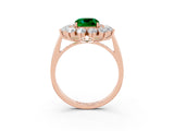 Rose gold Cushion Cut Halo Cluster Diamond Ring with Pave Band and Four-Prong Setting_15