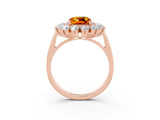 Rose gold Cushion Cut Halo Cluster Diamond Ring with Pave Band and Four-Prong Setting_15