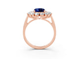 Rose gold Cushion Cut Halo Cluster Diamond Ring with Pave Band and Four-Prong Setting_15