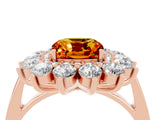 Rose gold Cushion Cut Halo Cluster Diamond Ring with Pave Band and Four-Prong Setting_16