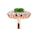 Rose gold Cushion Cut Halo Cluster Diamond Ring with Pave Band and Four-Prong Setting_17