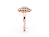 Rose gold Cushion Cut Halo Cluster Diamond Ring with Pave Band and Four-Prong Setting_17