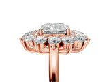 Rose gold Cushion Cut Halo Cluster Diamond Ring with Pave Band and Four-Prong Setting_20