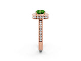 Rose gold Cushion Cut Halo Diamond Engagement Ring with Milgrain Pave Band and Four-Prong Setting_2