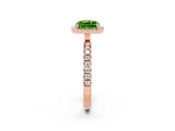 Rose gold Cushion Cut Halo Diamond Pave Band with Prong Setting_2