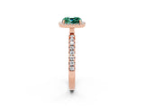 Rose gold Cushion Cut Halo Diamond Pave Band with Prong Setting_2