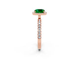 Rose gold Cushion Cut Halo Diamond Pave Band with Prong Setting_2