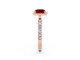 Rose gold Cushion Cut Halo Diamond Pave Band with Prong Setting_2